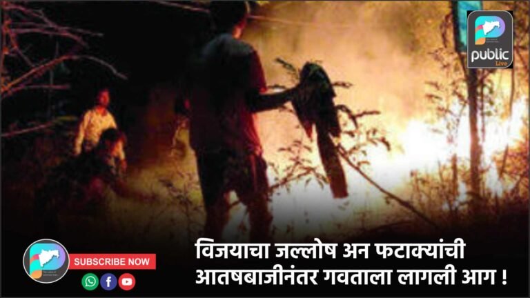 विजयाचा जल्लोष अन फटाक्यांची आतषबाजीनंतर गवताला लागली आग !