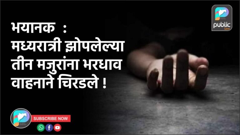 भयानक  : मध्यरात्री झोपलेल्या तीन मजुरांना भरधाव वाहनाने चिरडले !