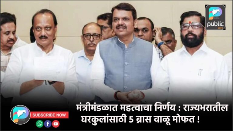 मंत्रीमंडळात महत्वाचा निर्णय : राज्यभरातील घरकुलांसाठी 5 ब्रास वाळू मोफत !