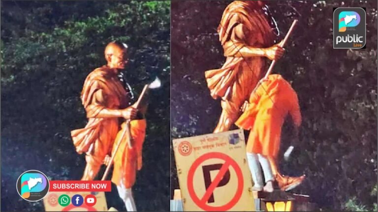 पुण्यात खळबळ : तरुणाकडून महात्मा गांधींच्या पुतळ्याची विटंबना !