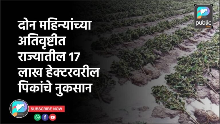 दोन महिन्यांच्या अतिवृष्टीत राज्यातील 17 लाख हेक्टरवरील पिकांचे नुकसान
