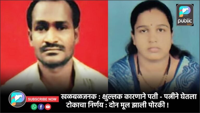 खळबळजनक : क्षुल्लक कारणाने पती – पत्नीने घेतला टोकाचा निर्णय : दोन मूल झाली पोरकी !