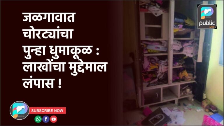 जळगावात चोरट्यांचा पुन्हा धुमाकूळ : लाखोंचा मुद्देमाल लंपास !