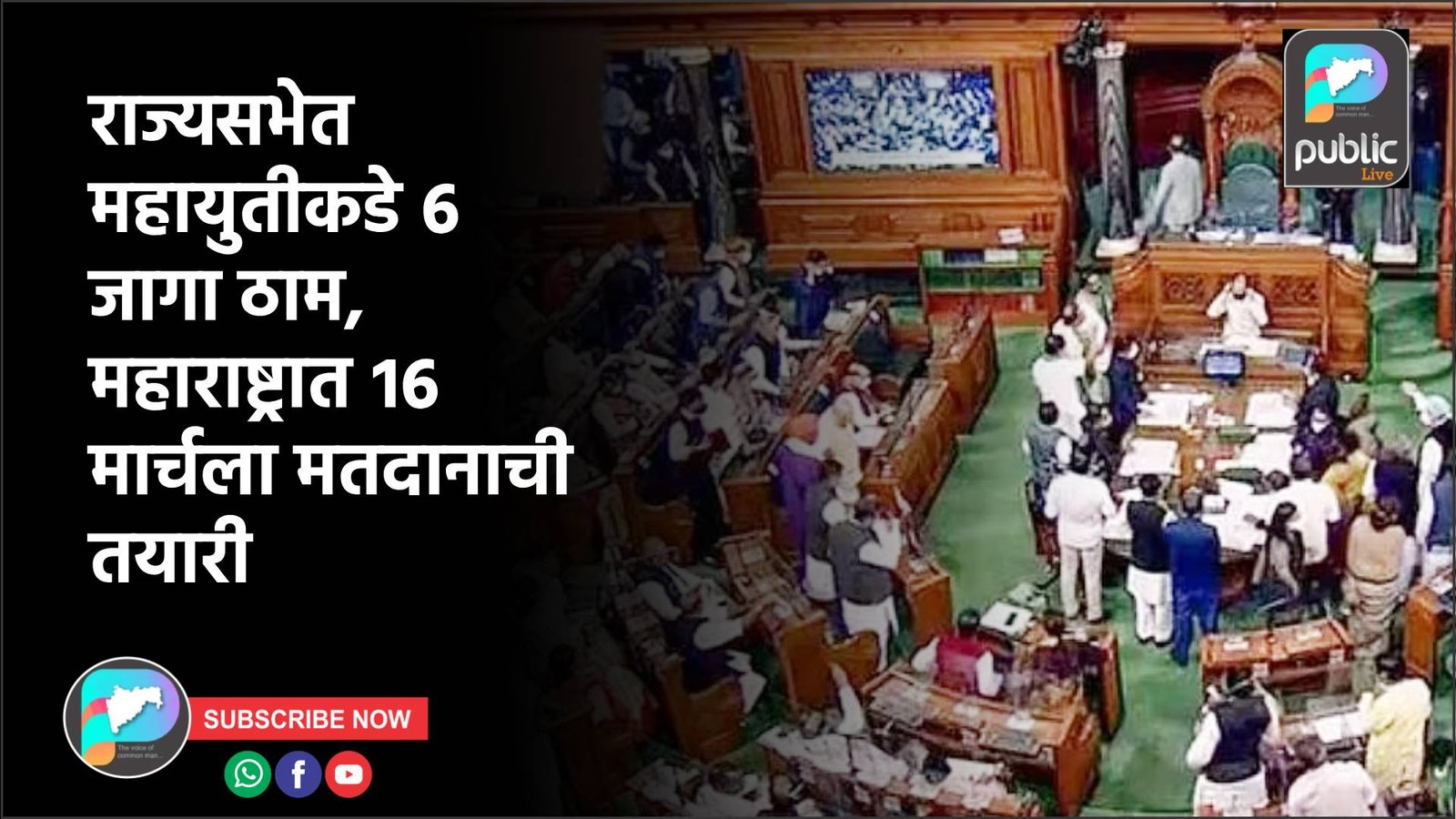 राज्यसभेत महायुतीकडे ६ जागा ठाम, महाराष्ट्रात १६ मार्चला मतदानाची तयारी