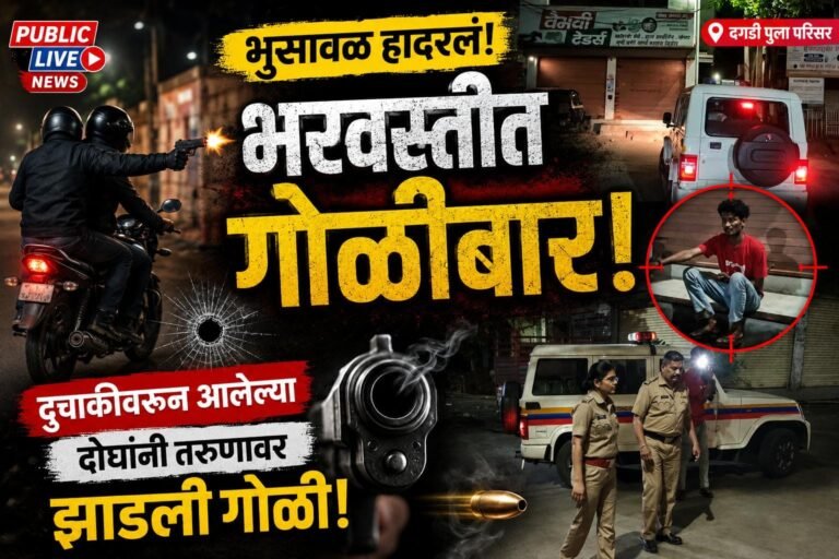 भुसावळमध्ये भरवस्तीत थरारक गोळीबार; दुचाकीवरून आलेल्या दोघांनी तरुणावर झाडली गोळी